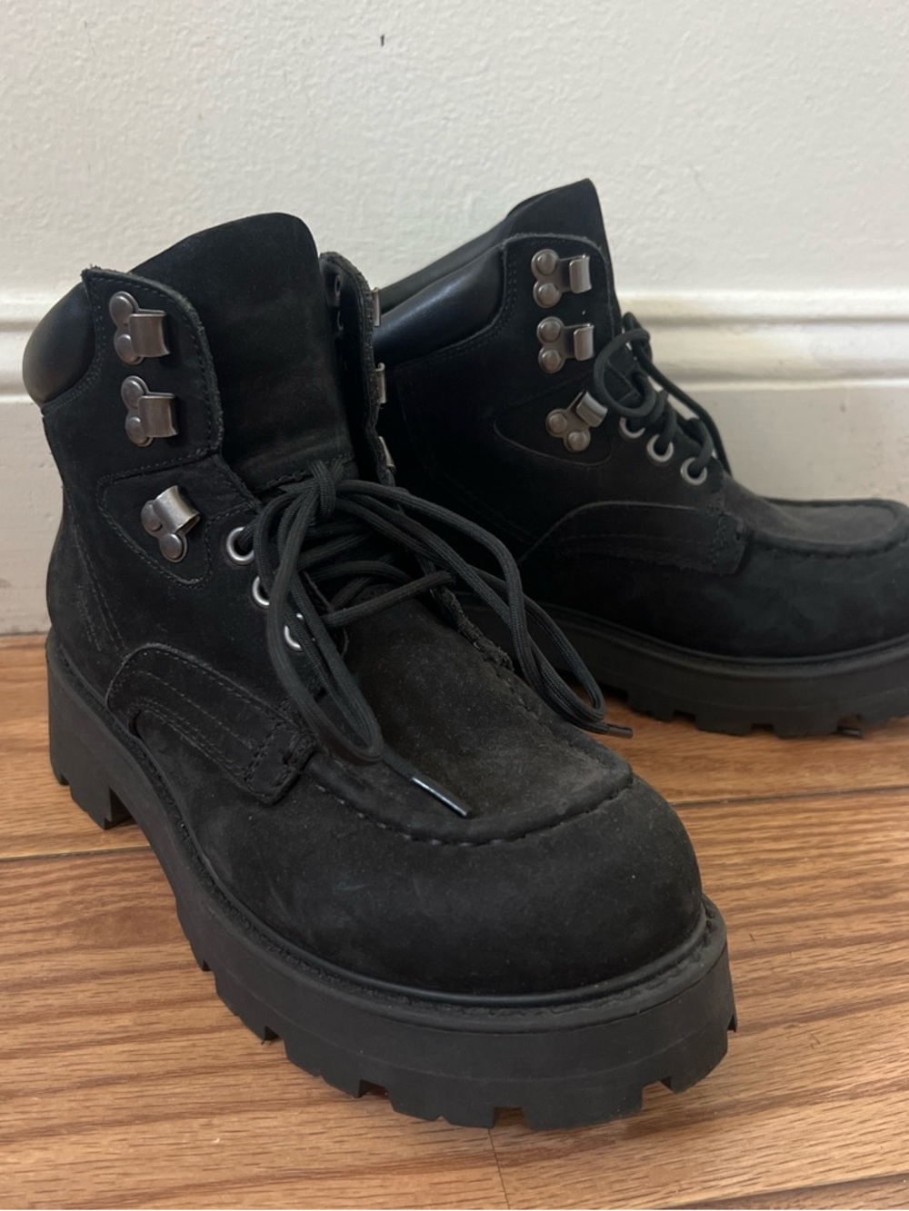 Black Suede chunky Boots